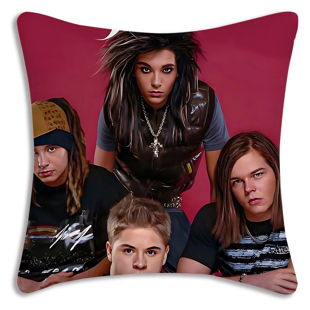 Hot Rock Band Tokios Hotels Pillow Covers Cartoon Sofa Decorative Home Double-sided Printing Short Plush Cute Cushion Cover 6