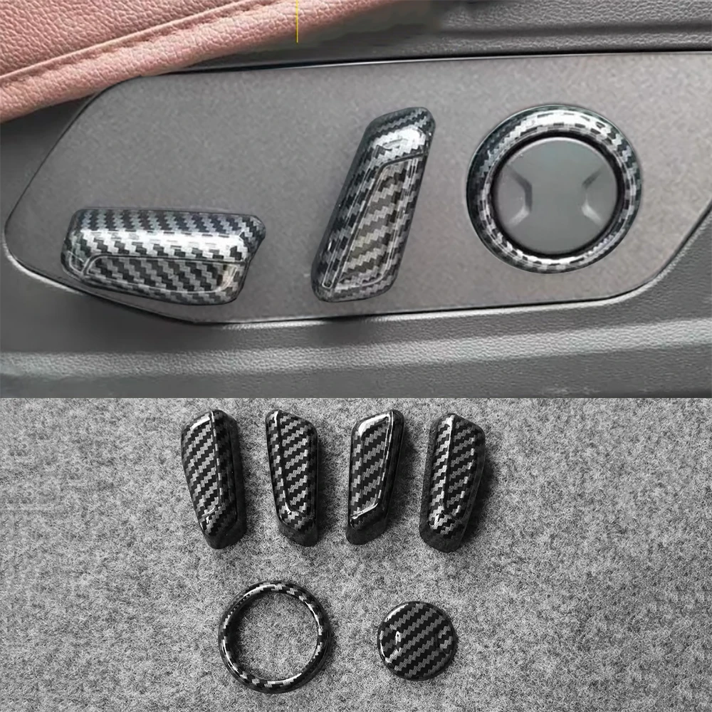 

For 2021-2024 Hyundai Tucson NX4 Seat Adjust Button Switch Cover Trim Carbon Fiber Look