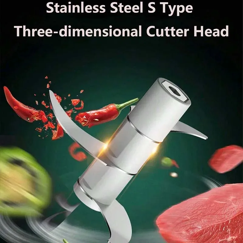 250ML Multi-Function Kitchen Mincer Mini Electric Food Chopper Portable Meat & Vegetable Grinder for Kitchen and Outdoor Use