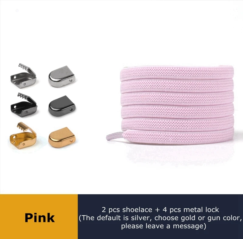 Elastic No-Tie Flat Shoelaces with Metal Lock – 24 Vibrant Colors