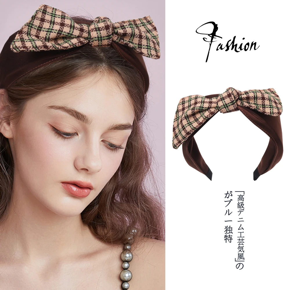

2023Hot Sell Hair Hoop Hair Bands for Women Girls Bowknot Solid Color Headbands Designer Wide Hairband Hair Accessories Headwear
