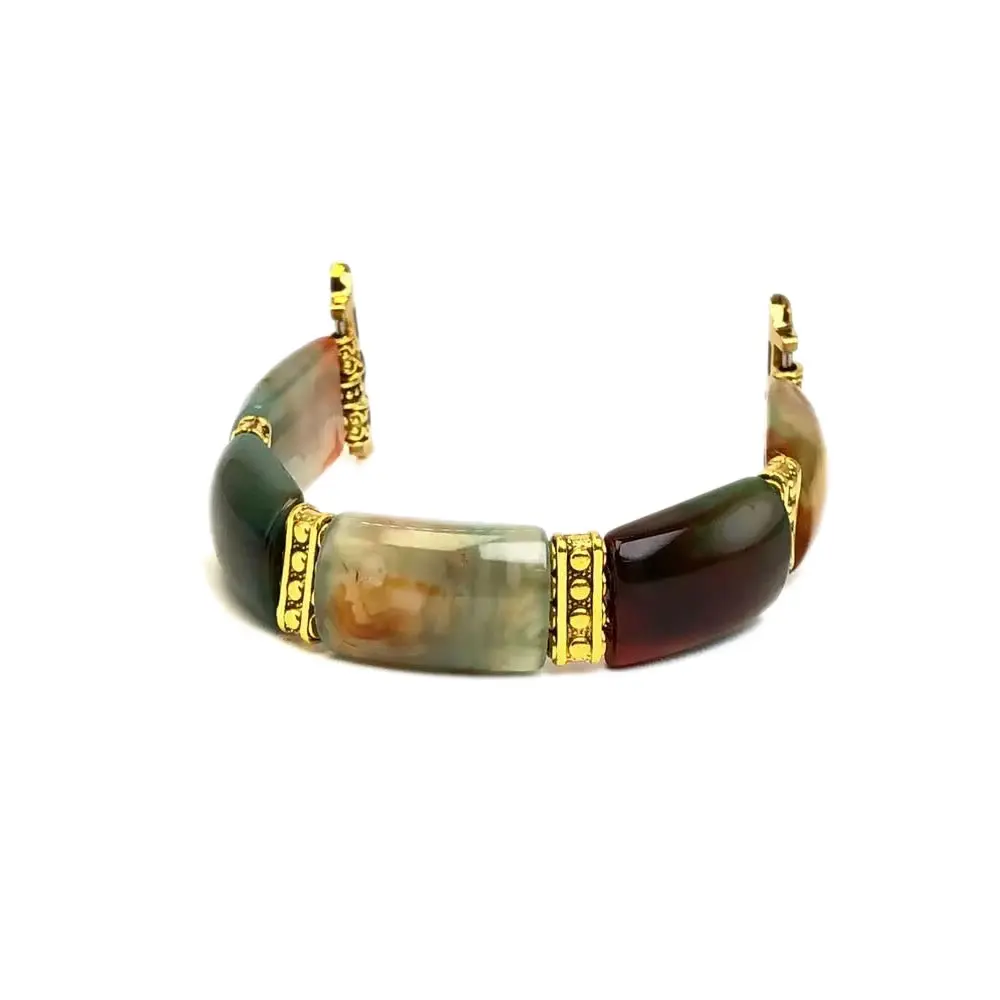 Boho Handmade Natural Stone Beaded Elastic Watch Band