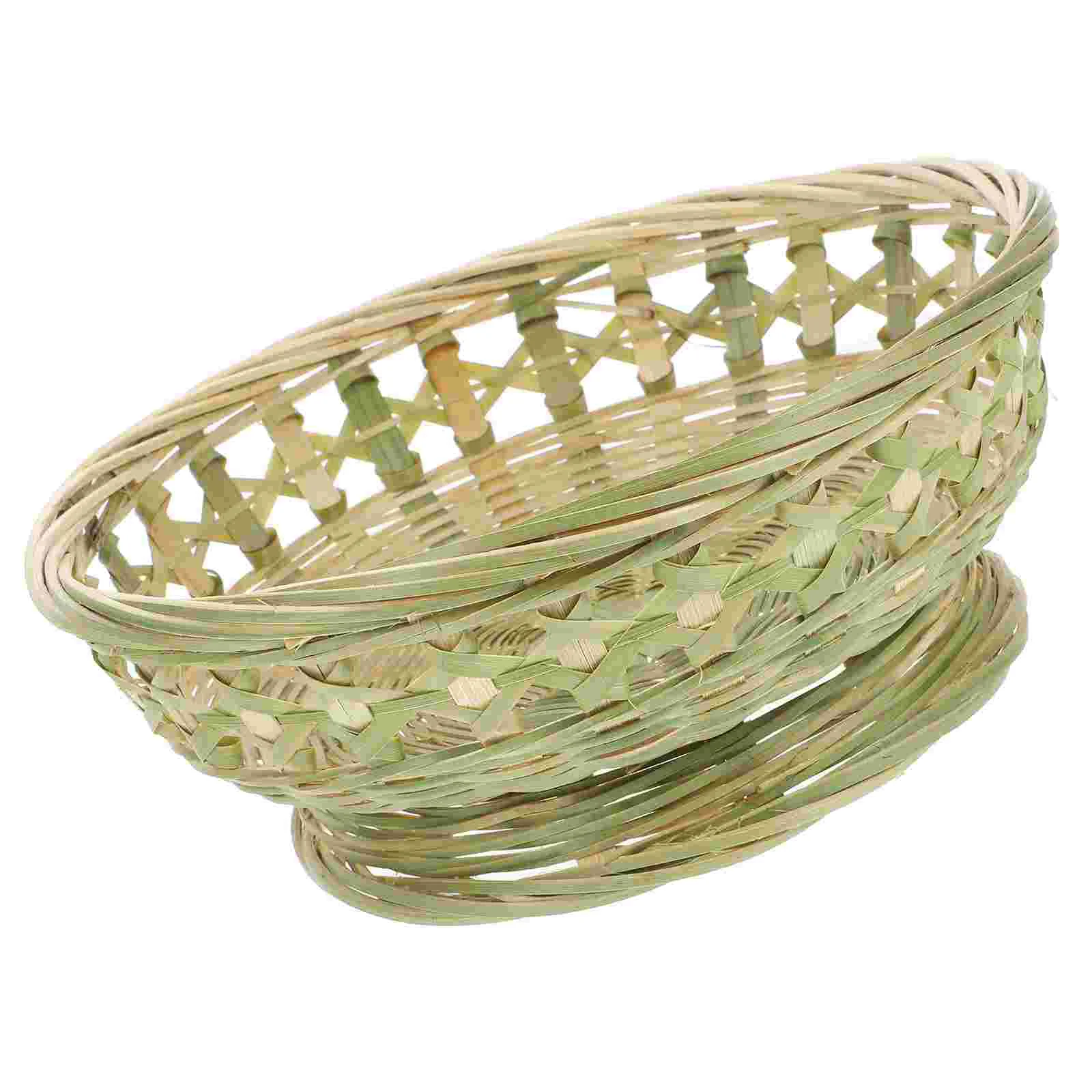 

Flower Basket Decoration for Home Storage Accessory Bamboo Weaving Décor Convenient Fruit Container Multi-function
