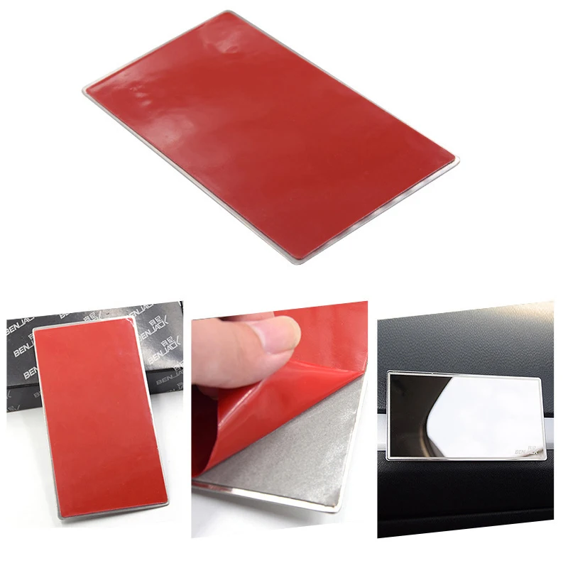 1PC 자동차 인테리어 거울 스테인레스 스틸 휴대용 자동차 화장 거울 자동 바이저 HD 화장품 거울 범용 자동 장식