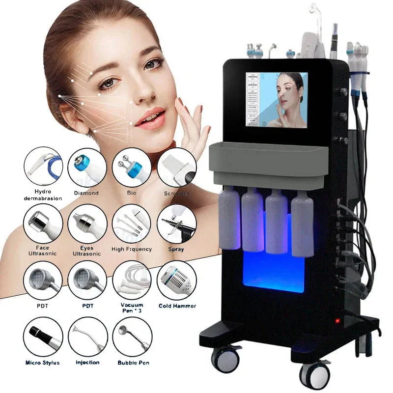 

Professional 14 In1 Hydro Facial Machine Dermabrasion Oxygen Jet Peel Moisturize Skin Rejuvenation Salon Newest Beauty Equipment