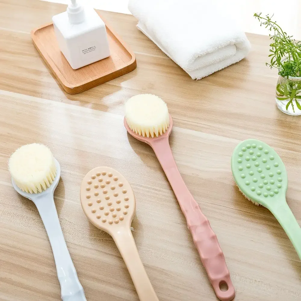 Long Handle Bath Brush Exfoliating Back Massage Shower SPA Foam Bathroom Accessories Soft Sponge Scrubber Body Cleansing Brushes 3