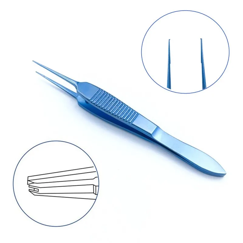 

Colibri Beaked Fine Pierse 1pcs Ophthalmic Toothed Forceps Tips Straight/Angled Shaft Titanium Eye Surgical Tweezers