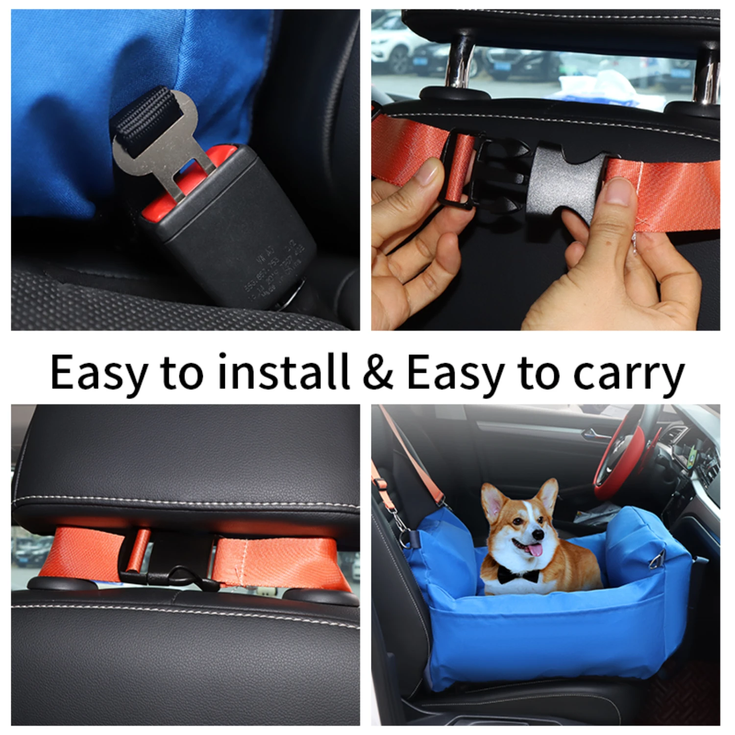 Classical Pet Dog Car Seat Bed Carrier-Stylish, Lightweight, Durable, and Comfortable-Safe and Convenient Travel Bed for Sma