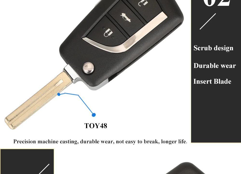 Keyforkess per Toyota Camry RAV4 Auris 2015 telecomando portachiavi 12BFE-01 modello 433 Mhz H (8A) Chip 3 pulsanti chiave auto - Sa372d97c137a4d1db63379df9aacafd5W
