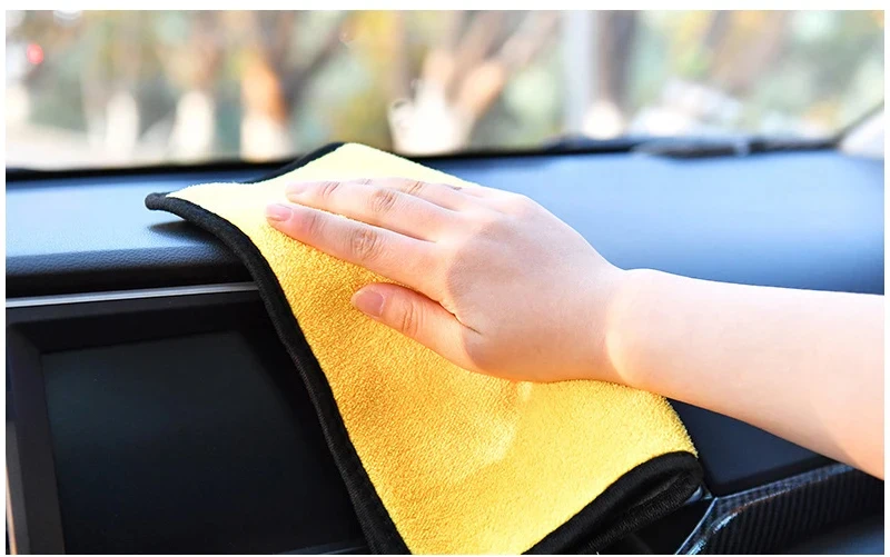 Doppelseitige Auto-Mikrofasertücher Super saugfähig Waschen Auto Trockentuch Fenster Glas Doppelschicht Reinigungstuch Großhandel