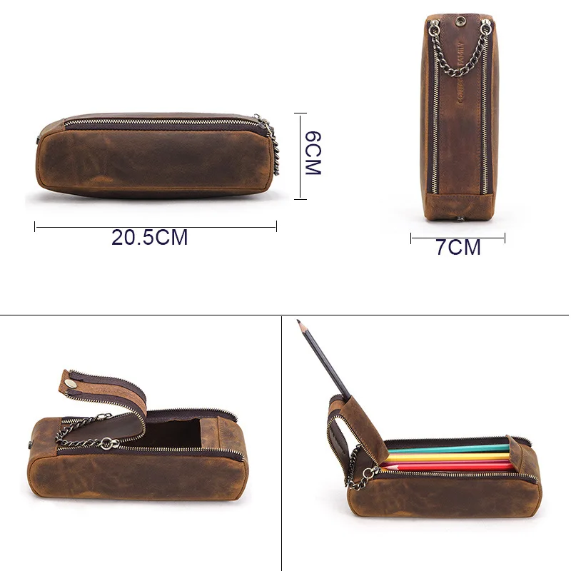 Crazy Horse Genuine Leather smoke Bag Clutch Portable Tobacco Smoking Pipe Case Pouch Smoking Tools Accessories Bag For Man
