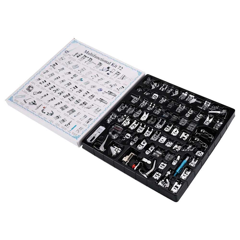 INNE 72Pcs/Set Sewing Machine Accessories Supplies Presser Foot Kit Set With Box Household For Brother Singer Stitch Tools