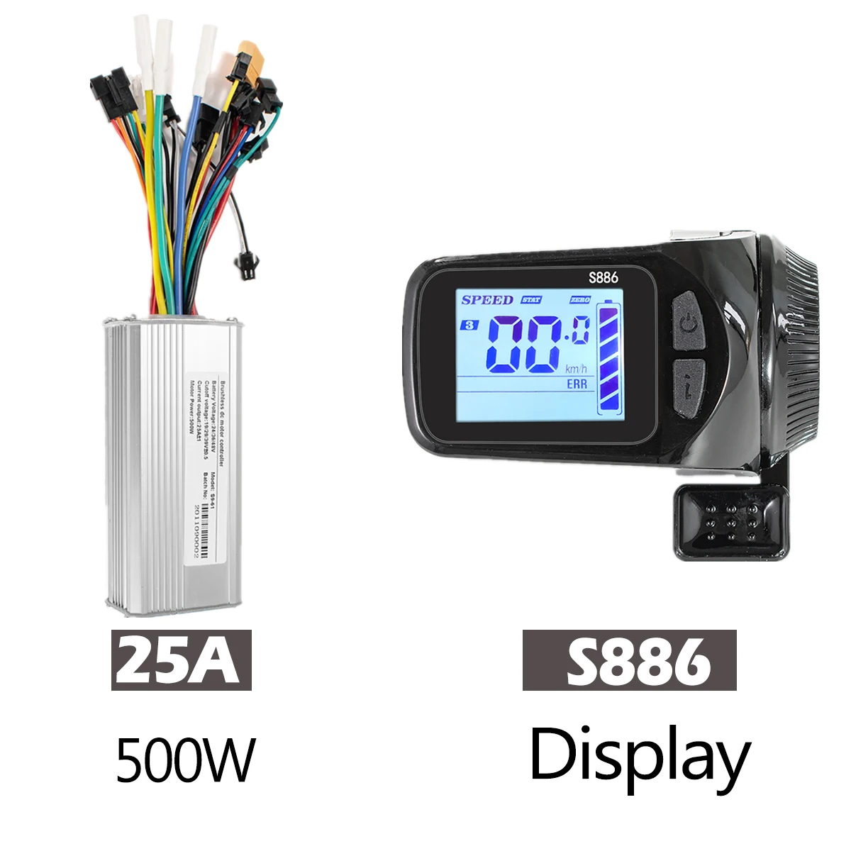 FCC BLDCコントローラーとLCDディスプレイ Electric Bike Kits Brushless Controller 36V 48V 500W