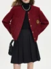 FSLE Office Lady Wool Academy Short Coat 2024 Winter New Light Commuter Embroidered Coat Casual Loose 24FS14263 1