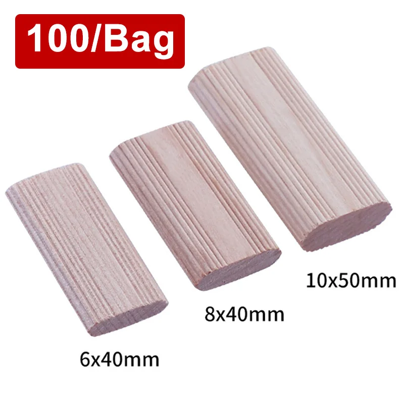 Domino Solid Wood DIY Stripes Tenon Biscuit Joinery Beech Nail Cork Block Wood Board Furniture Butt Tool For Woodwork 100/Bag woodworking tool