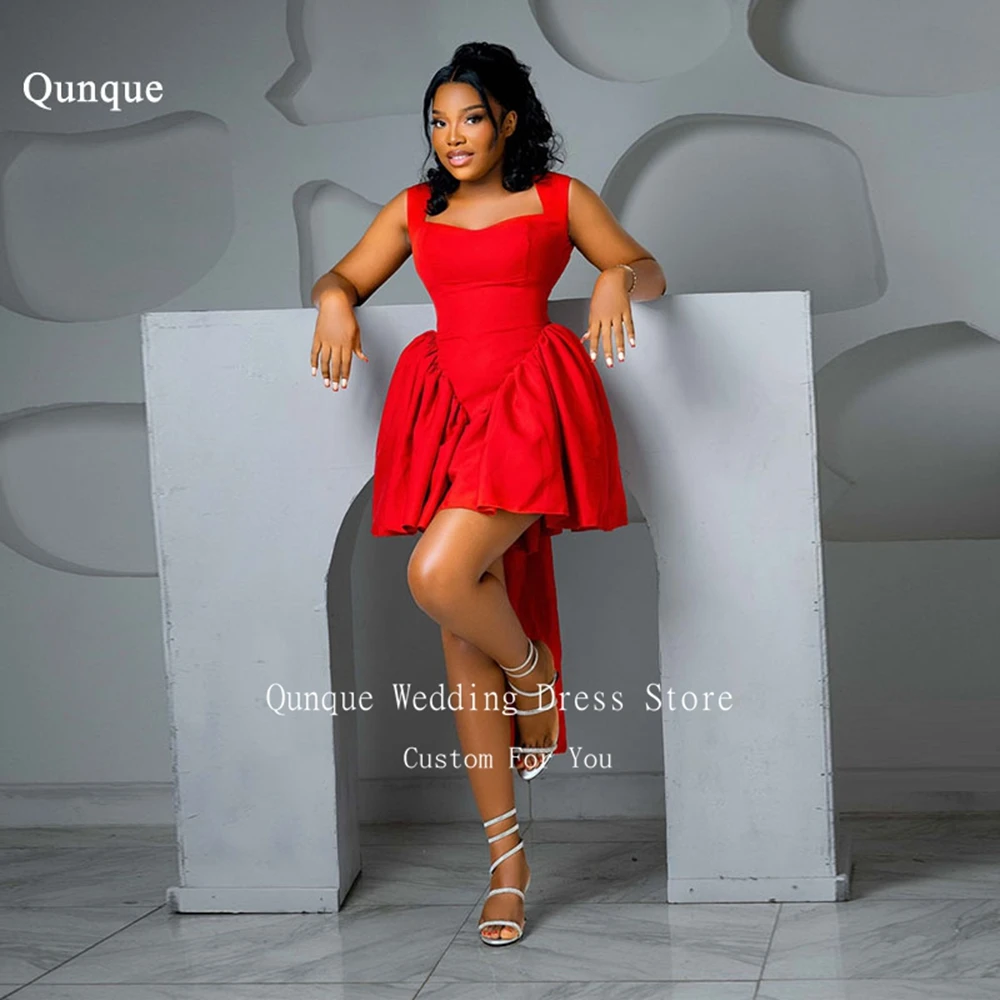 Cocktail Dress Qunque Red Short Prom Dresses Girls Sexy Birthday Dresses African Mini Cocktail Hollow Back Homecoming Dress