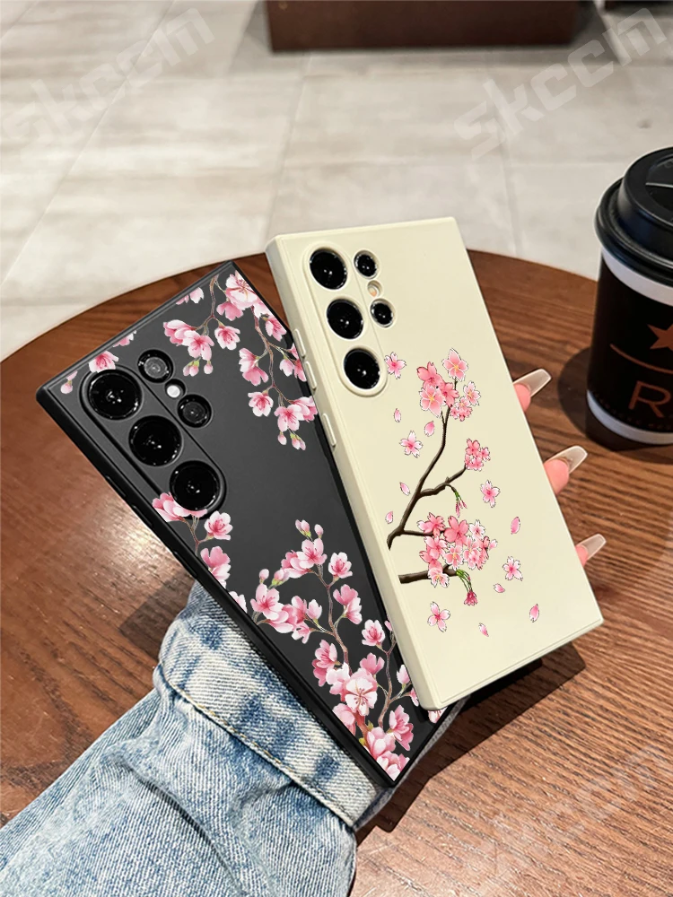 Pink Art Flower Design Soft Phone Case Cover