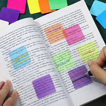 100 Fogli di Note Adesive Trasparenti, Colori Assortiti, Autoadesive, Impermeabili per Evidenziare nel Lettura e Annotare Libri