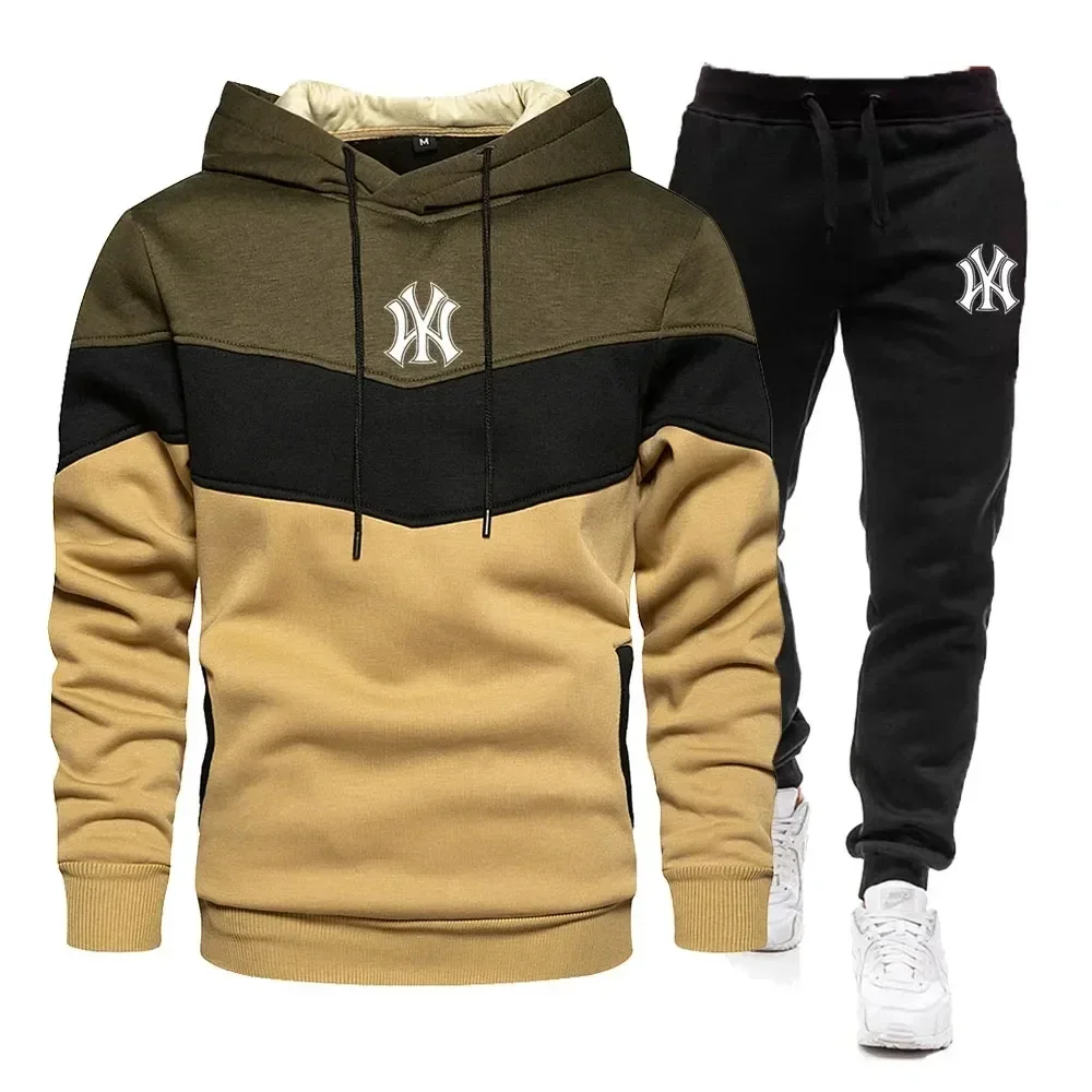 Sports Suit Men Two Piece Jogging Hoodie Sweatpants