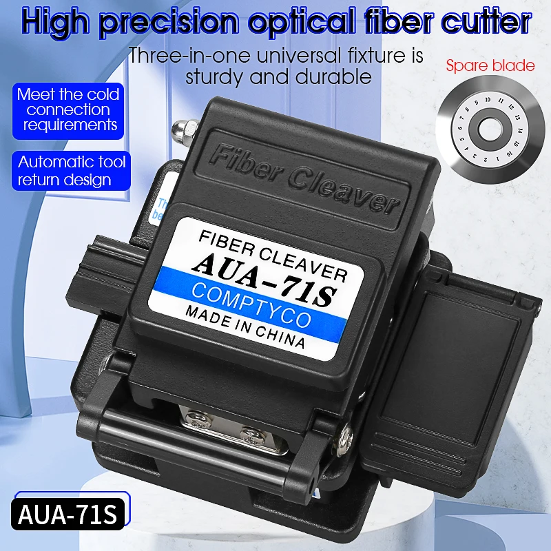 

AUA-7S/71S Fiber Cleaver FTTH Cable Fiber Optic Cutting Knife Tools Cutter Three-in-one Clamp Slot 16 Surface Blade