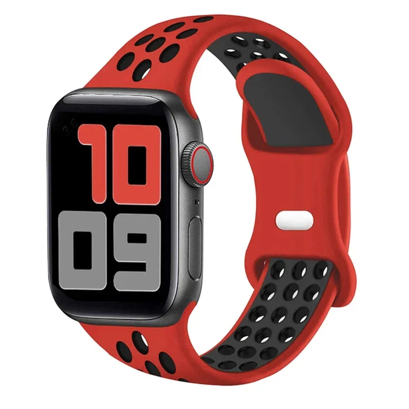 Sport Strap For Apple Watch Bands 44mm 45mm Ultra 2 49mm 40mm 41 42mm 45 44mm Silicone Bracelet IWatch Series 10 9 8 SE 7 Band