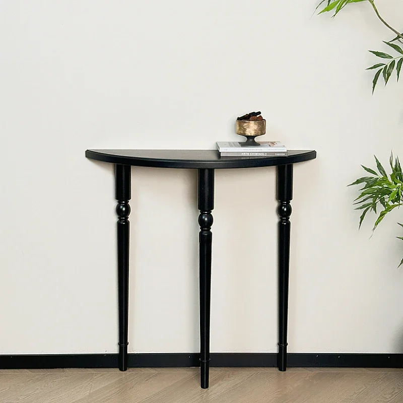 French Solid Wood Console Tables Against Wall Display Table Home Luxury Narrow Desk Living Room Semi-circle Entryways Furniture