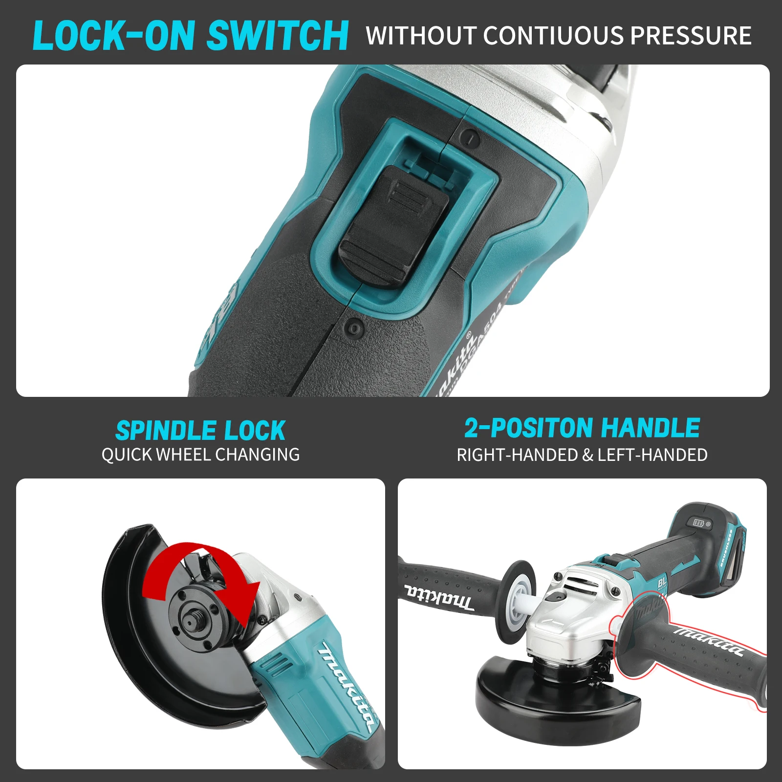 Makita 18V 6.0Ah 125mm Brushless Lithium Battery Angle Grinder