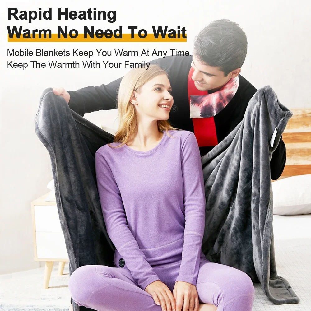 USB Electric Blanket Heater 3 Heating Levels Fleece Coral Velvet Quickly Heating Pad Cape Portable Heater 2