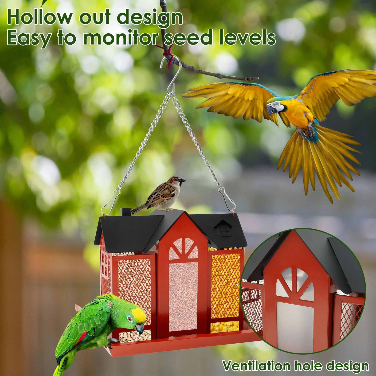 Waterproof Metal Bird Feeder for Garden Wildlife