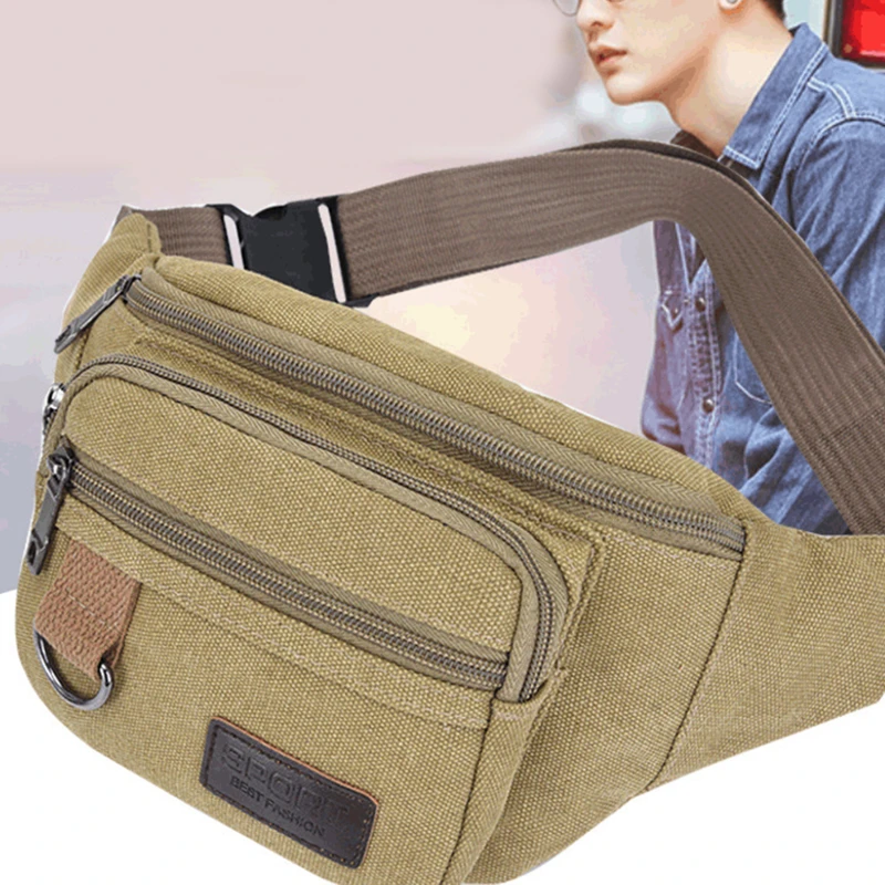 Chest Bag Canvas Waist Bag Women Men's Belt Bag Fashion Bum Bag Travel ...