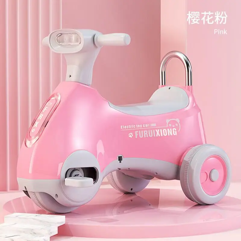 DokiToy Children's Electric Motorcycle 1-6 Years Old Male And Female Baby Tricycle Pedal Battery Car With Light Music Toy Car