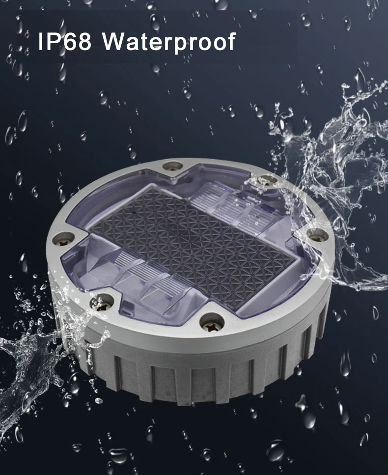 Aluminum Waterproof High Bright Fog-proof LED Solar Powered Road Stud Light 1800mAh Reflective Ground Warning Lamp
