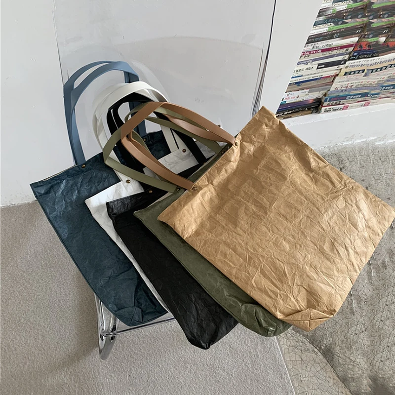 Buy Wholesale China Washable Kraft Paper Bag Printable Recycled Tyvek Bag  Paper Tote Bag Women Handbag Shopping & Paper Bag at USD 1.8