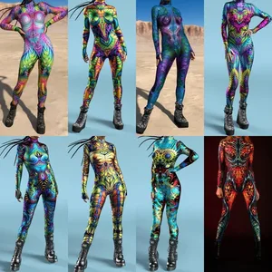 3D Digital Printed Unisex Adult Role Play Cosplay Costume Women Men Halloween Party  Jumpsuit Carnival Outfit