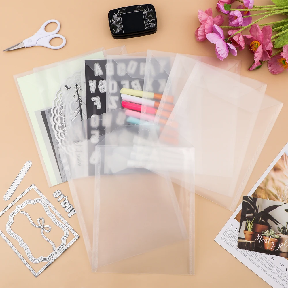 Stamp and Die Storage Bag 9.4 x 7 Inch Resealable Plastic Storage Pocket Rubber Soft Strong Magnet Sheets 10pcs