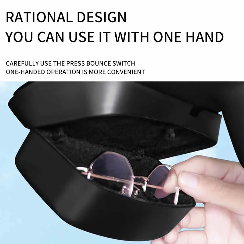 

1PC Black Car Glasses Case Sunglasses Holder Box For Tesla Model Y 2021 2022 2023 2024 Auto Interior Accessories