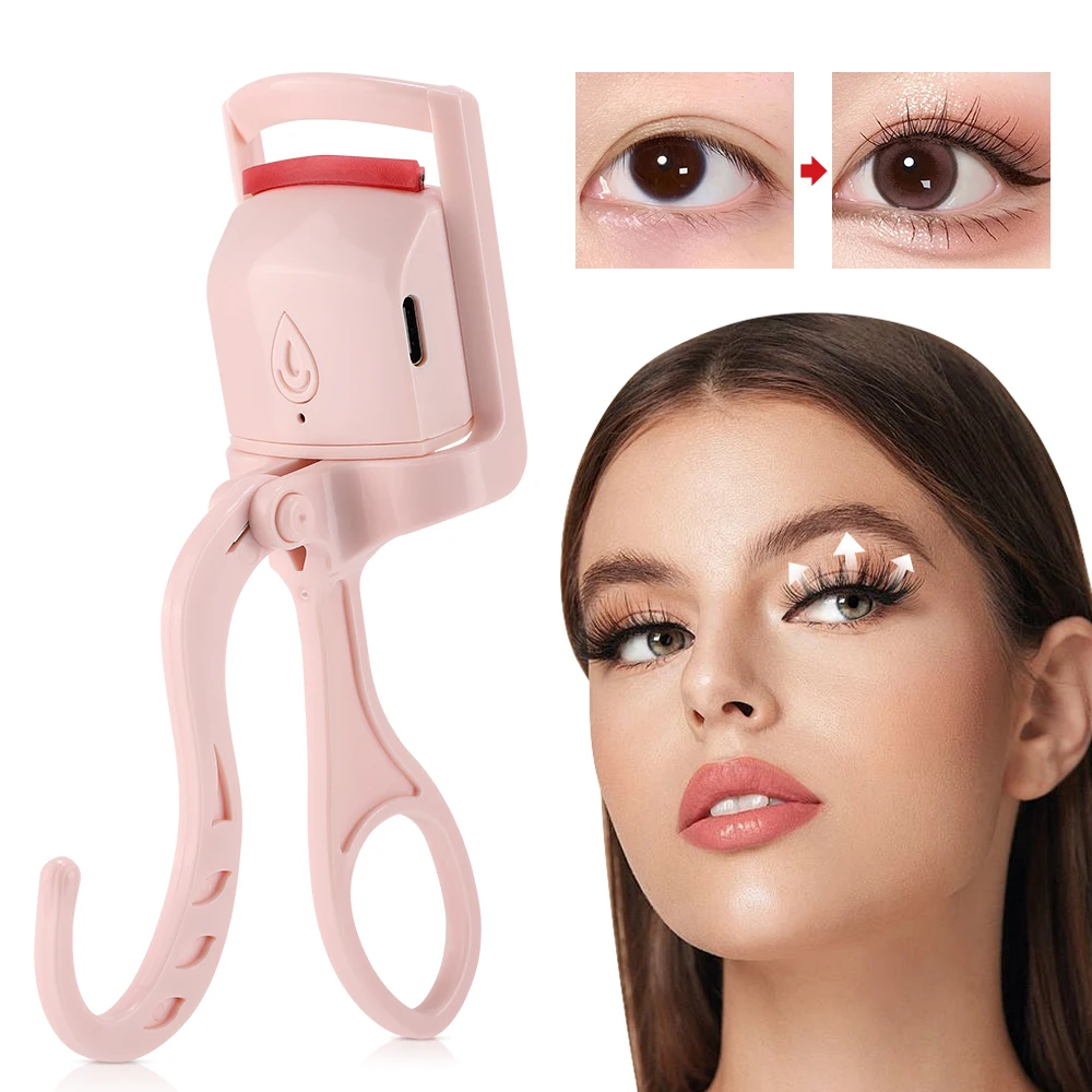  Portable Electric Eyelash Curler Anti-Scald Quick-Heat Easily Curling Heated Eyelash Curler Portable Lash Styling Makeup Tool