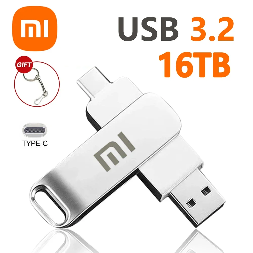 Xiaomi 16tb U Disk Usb 3.2 High Speed Flash Drives Transfer Metal Pendrive Memory Card Flash Disk Memoria Waterproof Stick 2024