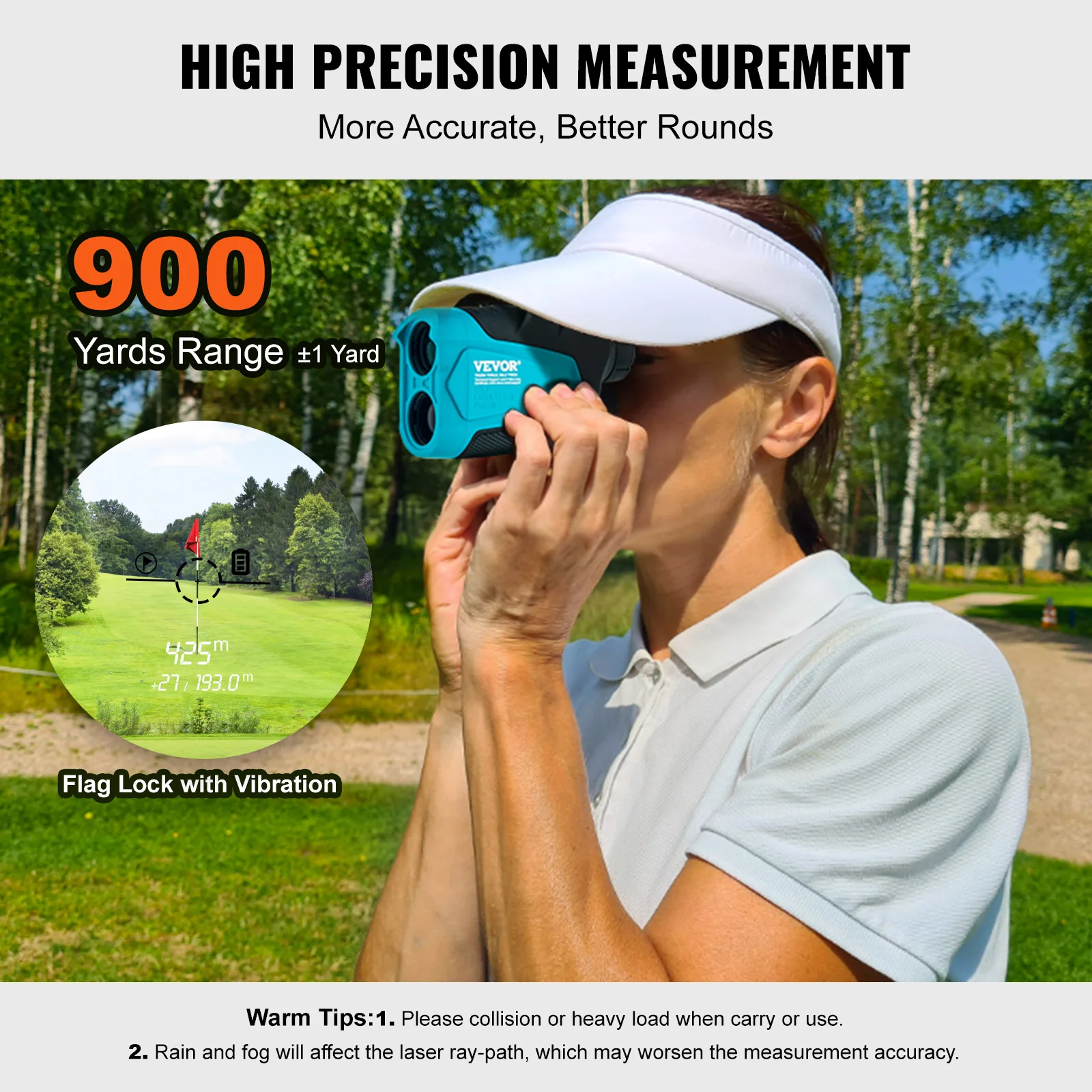 Golf Laser Rangefinder 6X Magnification Slope Distance Meter