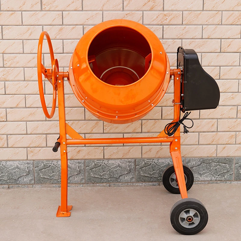 120L Small Electric Concrete Mortar Machine Horizontal Vertical Cement Feed Drum Electric Mixer