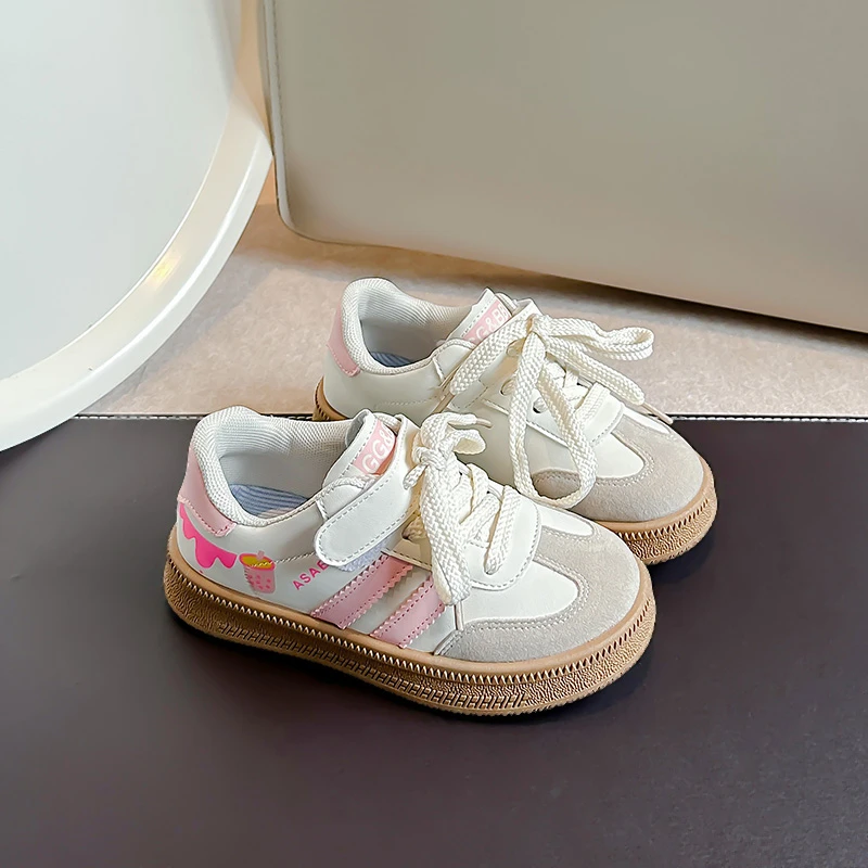 Children's Skate Shoes Girls White Sneakers 2024 Spring New Fashion Boys Canvas Shoes Kids Sports Shoes Unisex Casual Sneakers 3