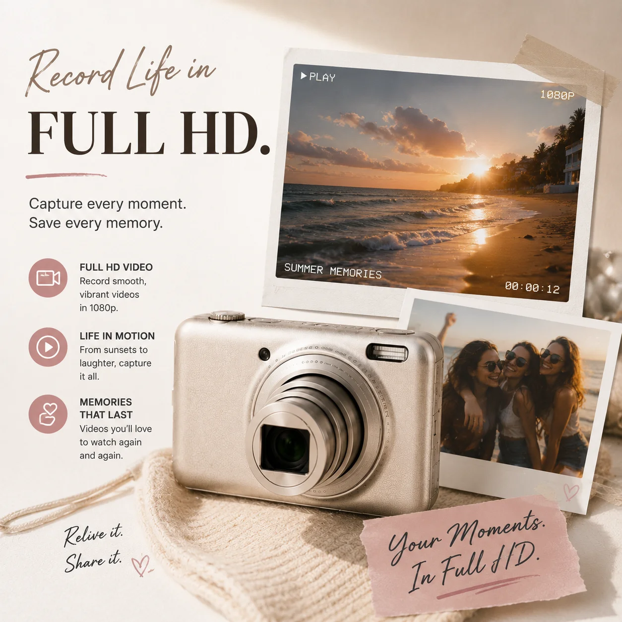 Portable Small Card Digital Camera Retro Y2K Camera 12X Zoom Anti Shake Auto Focus 16MP 720P HD Video Cameras Model S6500(Used)_voghion.com