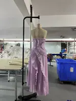 Ruffle ruffles design thin mid-length dress temperament fashion irregular halter women's dress 2025 summer new - Image 6