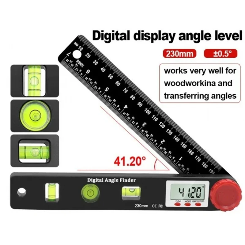 4-In-1 Digital Angle Finder Digital Protractor Multifunction Level Ruler Angle Measuring Tool With Horizontal Vertical Bubble 2