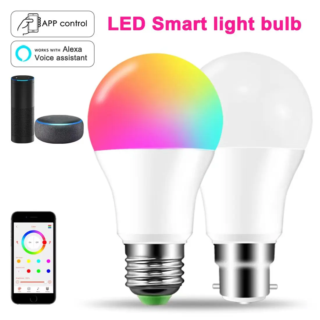 LED Smart Light Bulb, Color Changing Alexa Light, RGB Smart Lamp That