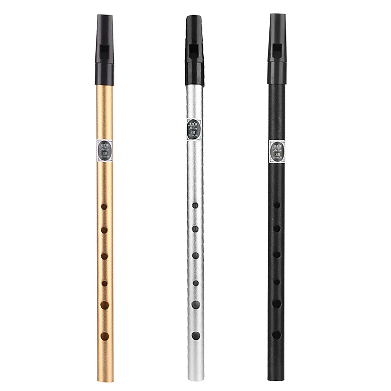 6 Hole C/D Key Flute Irish Whistle Ireland Tin Penny Whistle Metal Flute Instrument Woodwind Musical Beginners Accessories
