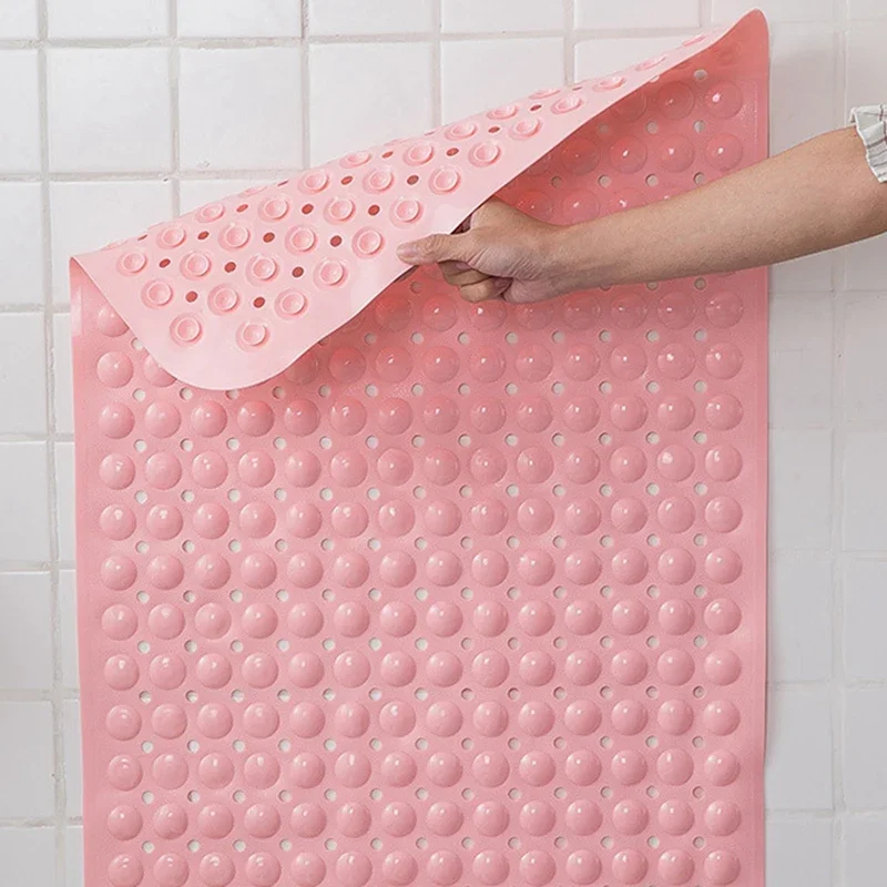 Extra Long Anti-Slip Bath Tub Mat – Transparent Antibacterial Shower Mat, Machine Washable for Kids & Seniors 3