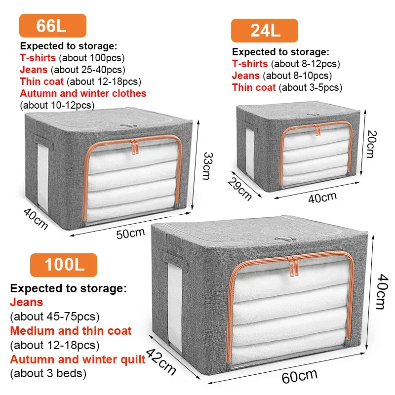 Foldable Storage Bag Large Quilt Storage Organizers Clothes Blanket Organizer Box Dust-proof Wardrobe Clothes Cabinet Organizer 6