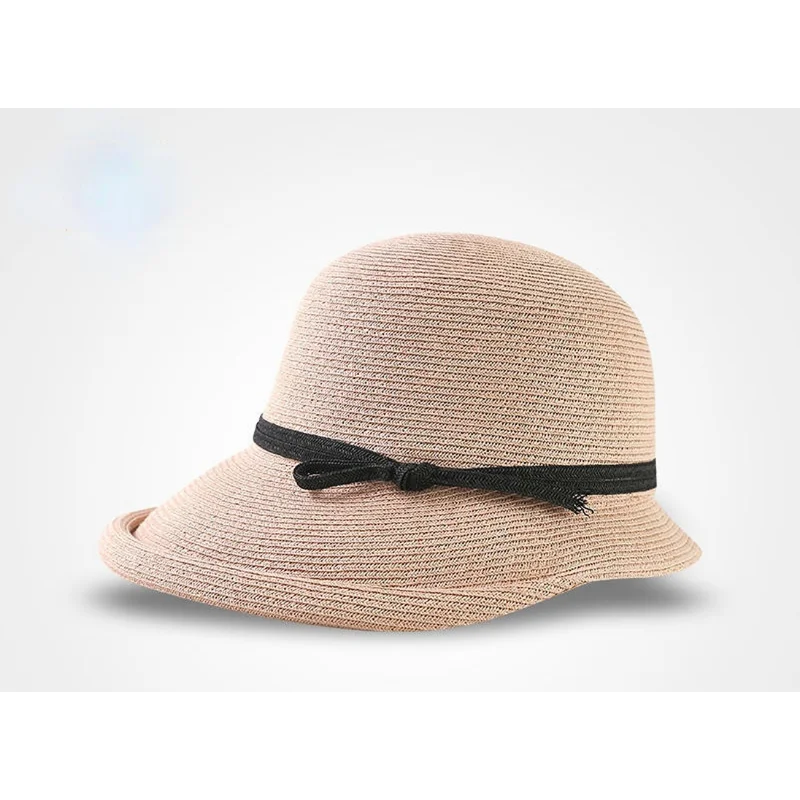Hepburn Straw Hat Women Age Reduction Face Small Curly Edge SunHat