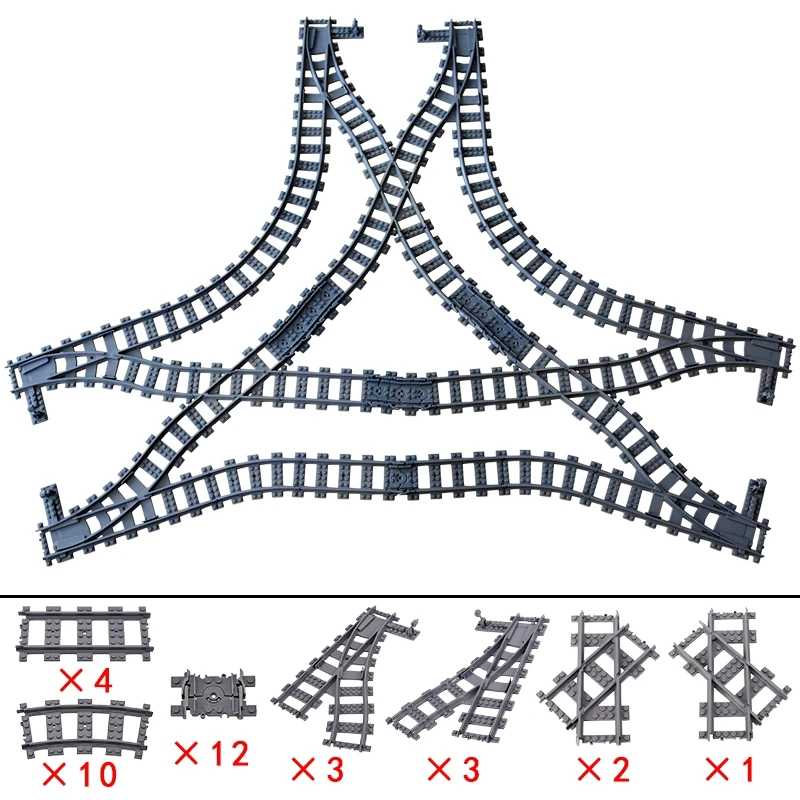 High-Tech Creative City Train Station Building Blocks Toy Set